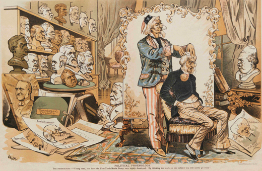 Political Phrenology, from Periodical Covers and Centerfolds, 1873-1895, © The Library Company of Philadelphia